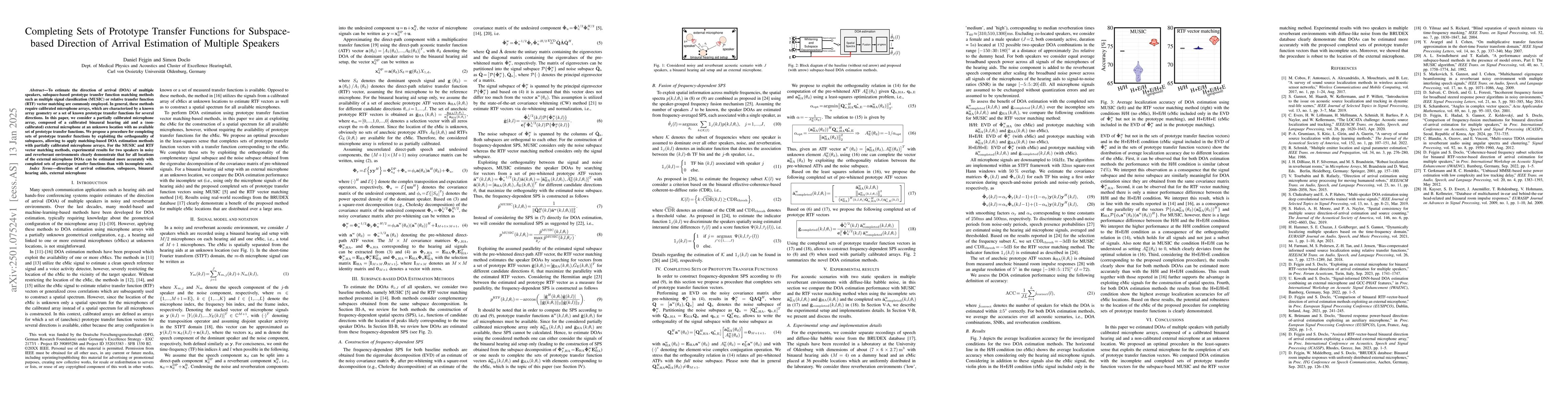 Thumbnail for Completing Sets of Prototype Transfer Functions for Subspace-based
  Direction of Arrival Estimation of Multiple Speakers