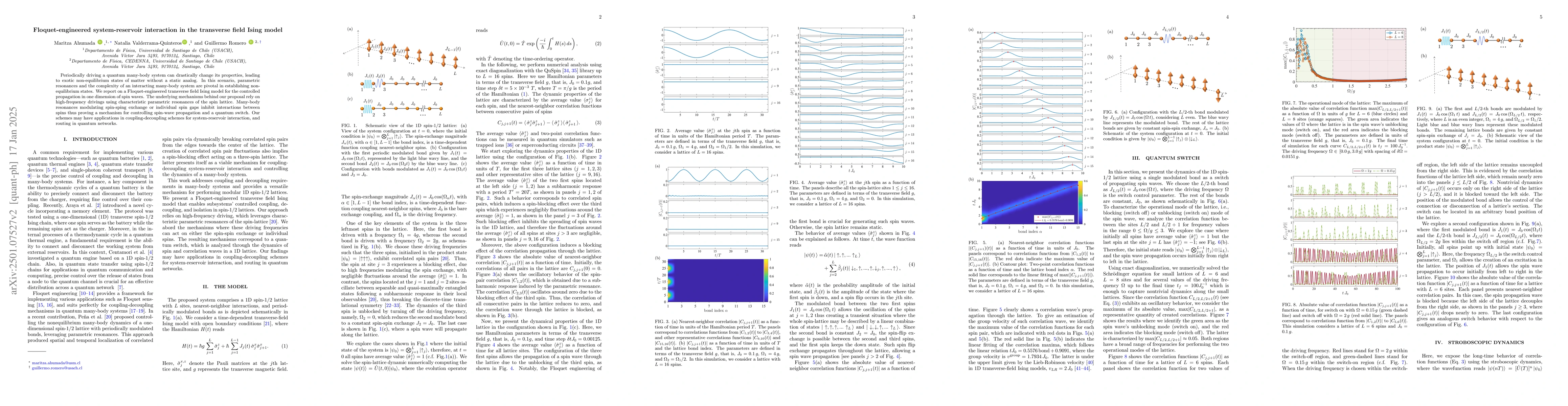 Thumbnail for Floquet-engineered system-reservoir interaction in the transverse field
  Ising model