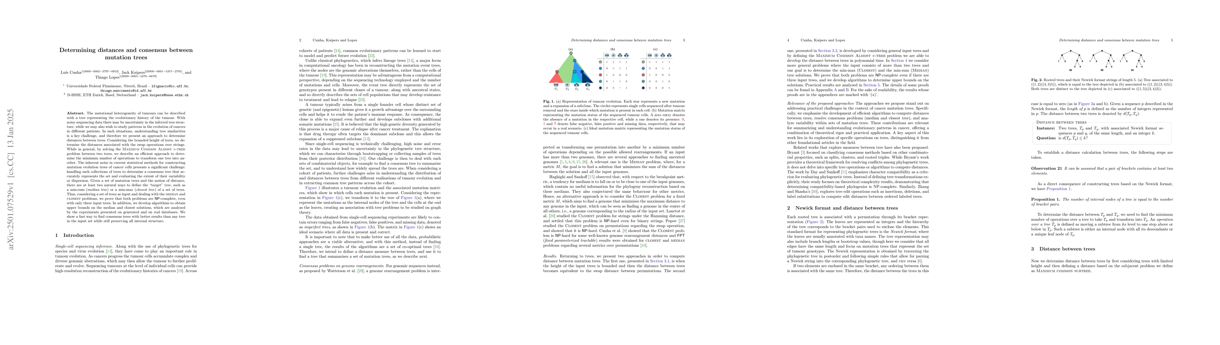 Thumbnail for Determining distances and consensus between mutation trees