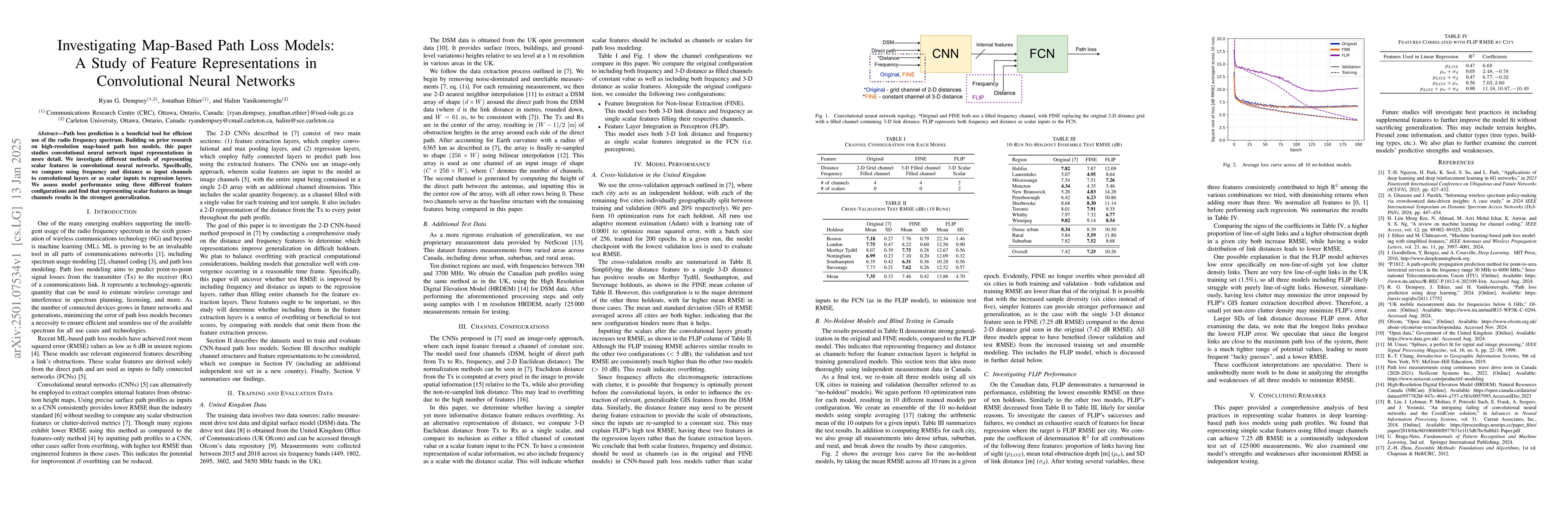 Thumbnail for Investigating Map-Based Path Loss Models: A Study of Feature
  Representations in Convolutional Neural Networks