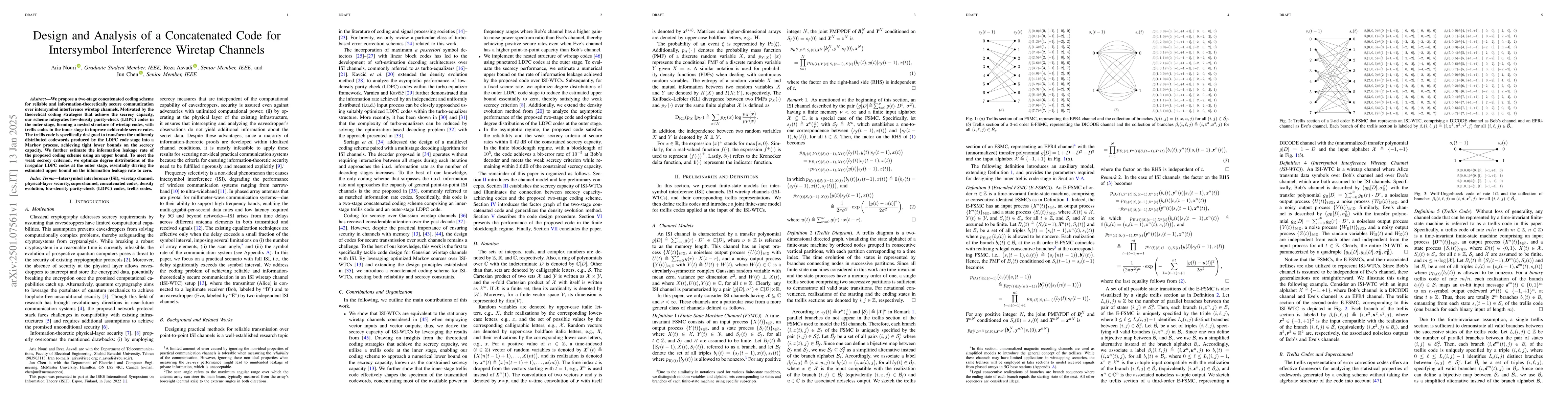 Thumbnail for Design and Analysis of a Concatenated Code for Intersymbol Interference
  Wiretap Channels
