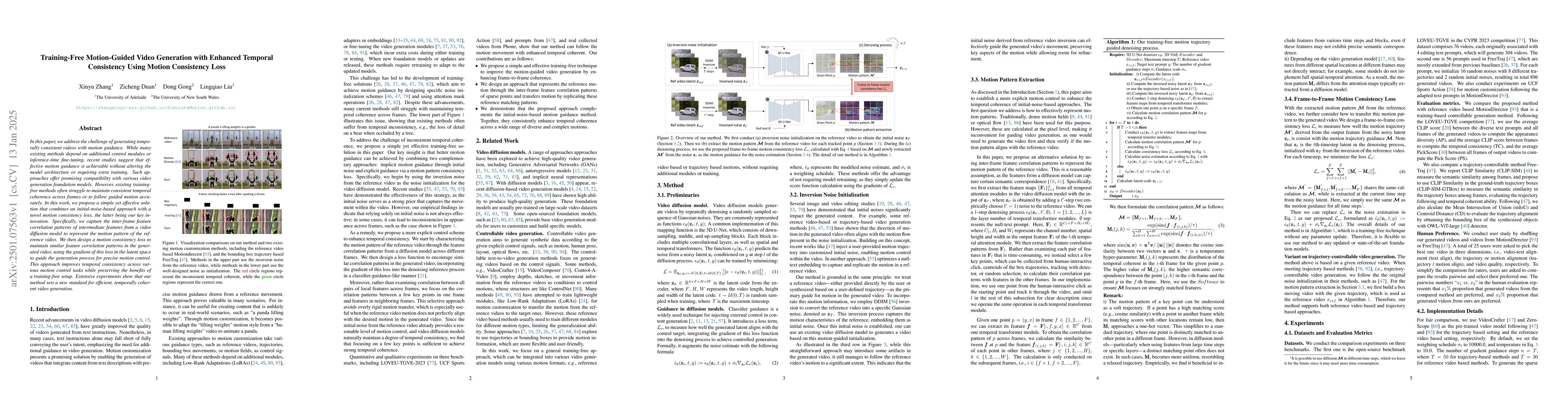Thumbnail for Training-Free Motion-Guided Video Generation with Enhanced Temporal
  Consistency Using Motion Consistency Loss