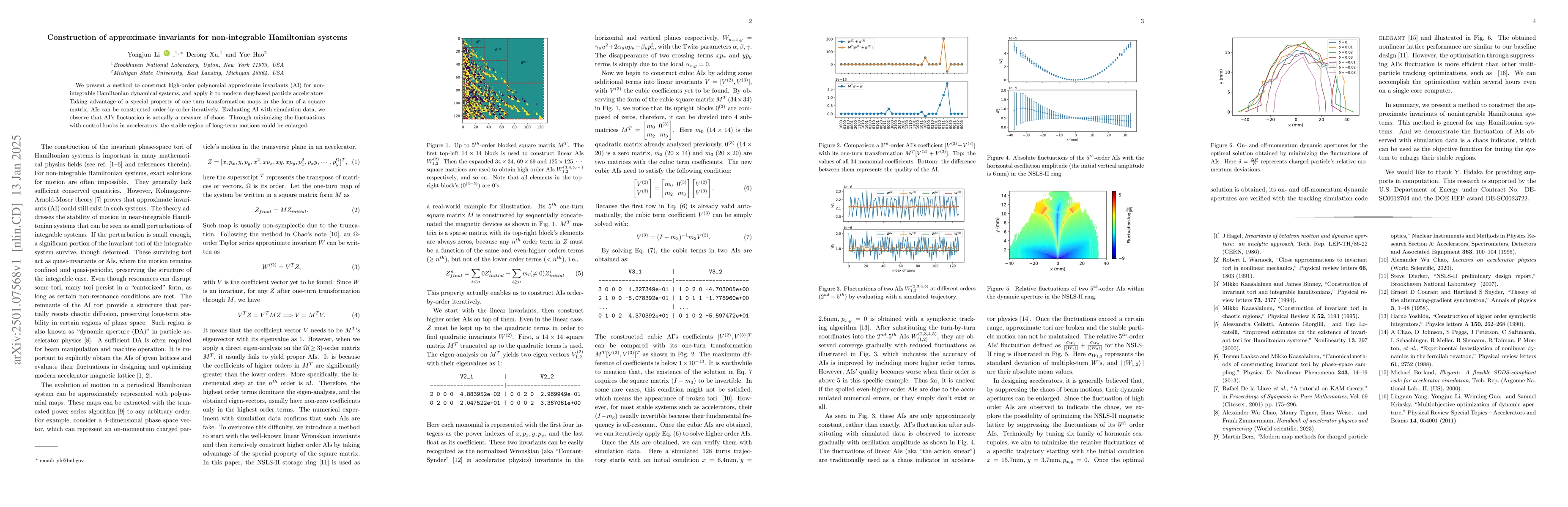 Thumbnail for Construction of approximate invariants for non-integrable Hamiltonian
  systems