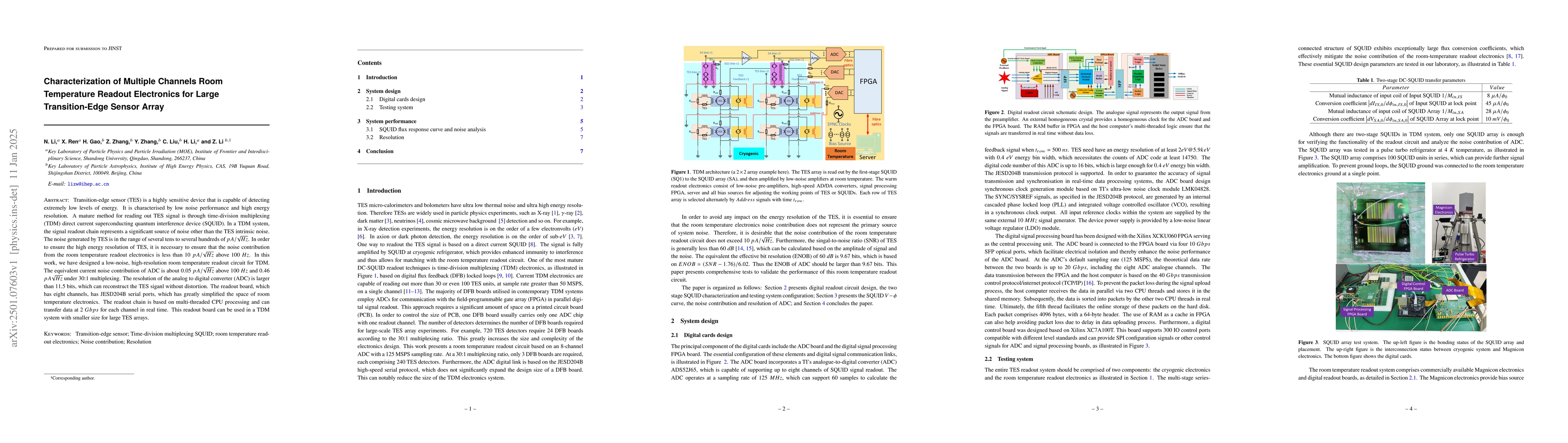 Thumbnail for Characterization of Multiple Channels Room Temperature Readout
  Electronics for Large Transition-Edge Sensor Array