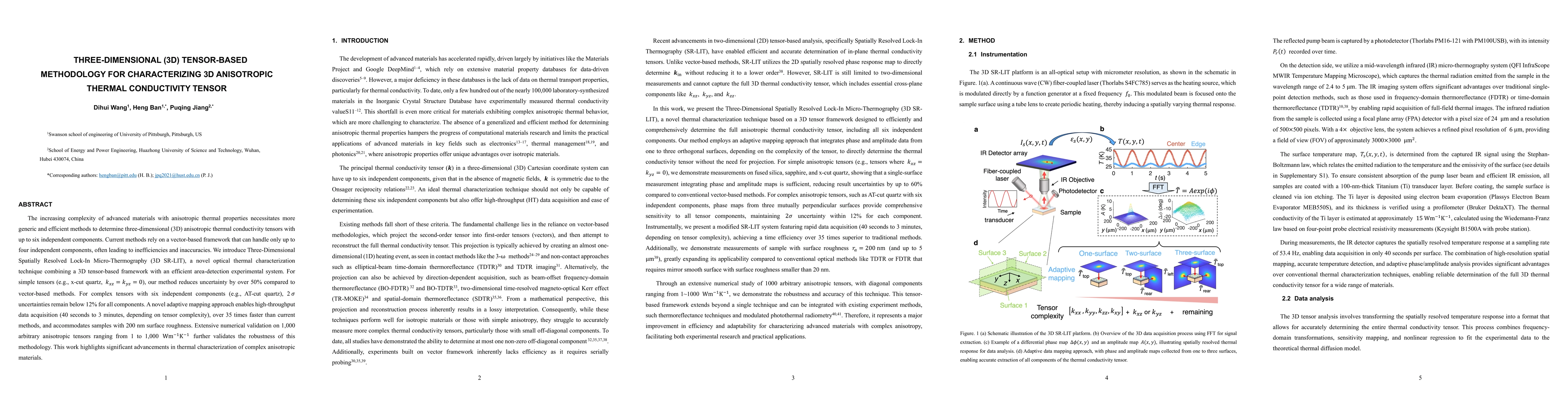 Thumbnail for Three-dimensional (3D) tensor-based methodology for characterizing 3D
  anisotropic thermal conductivity tensor