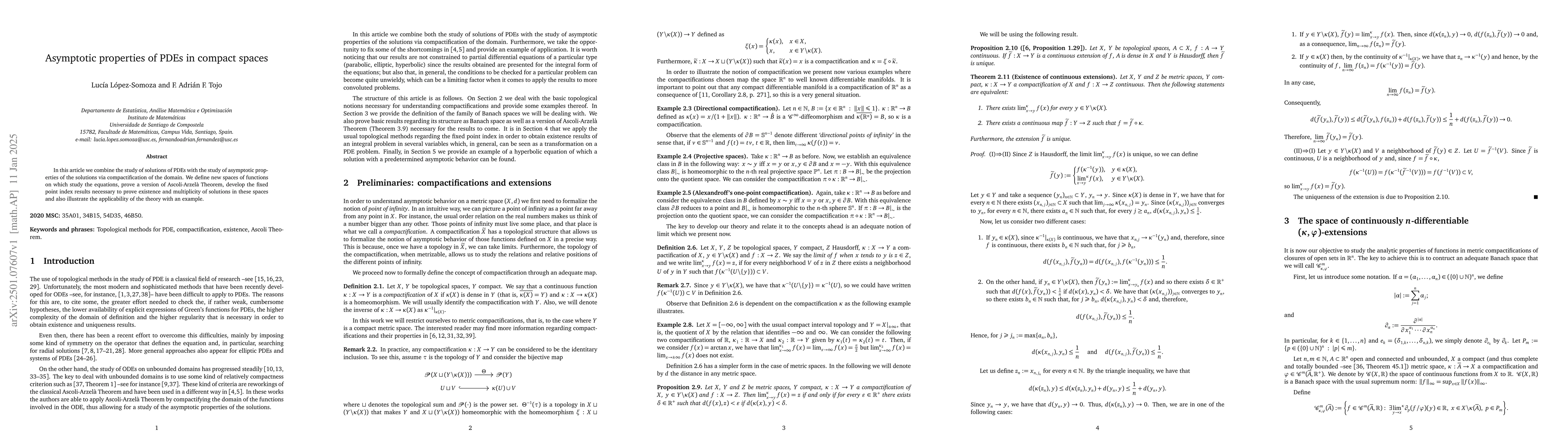 Thumbnail for Asymptotic properties of PDEs in compact spaces