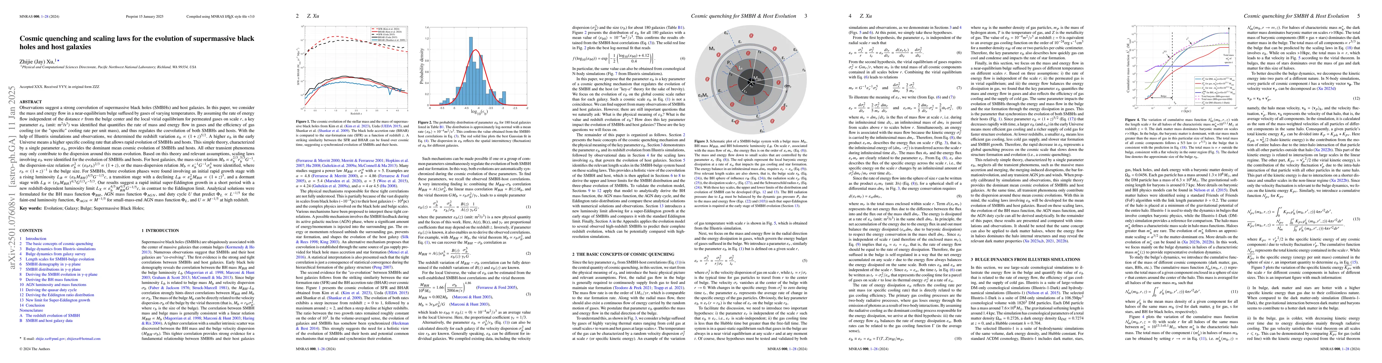 Thumbnail for Cosmic quenching and scaling laws for the evolution of supermassive
  black holes and host galaxies