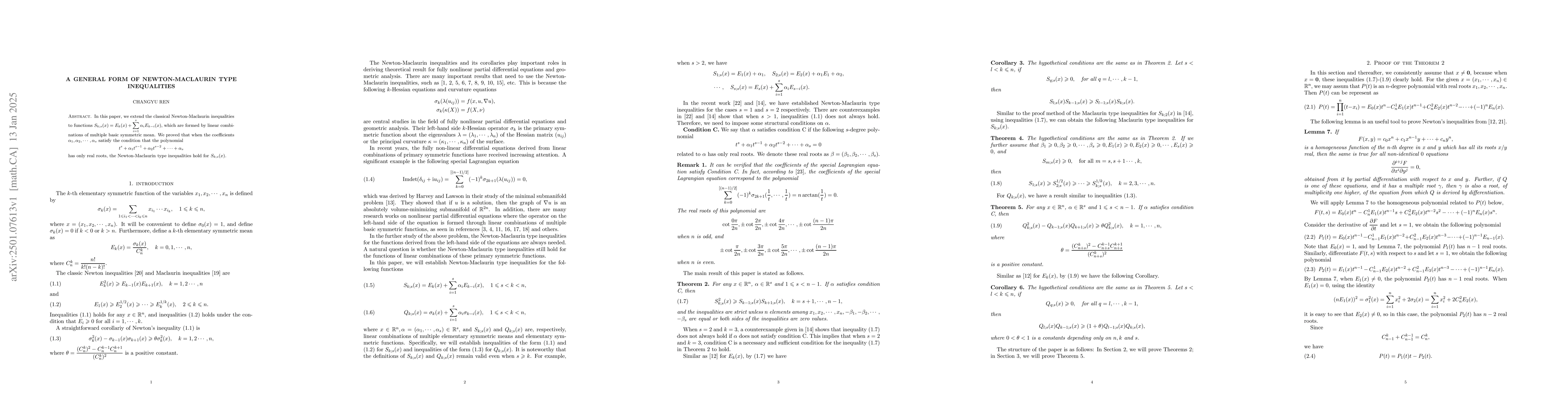 Thumbnail for A general form of Newton-Maclaurin type inequalities
