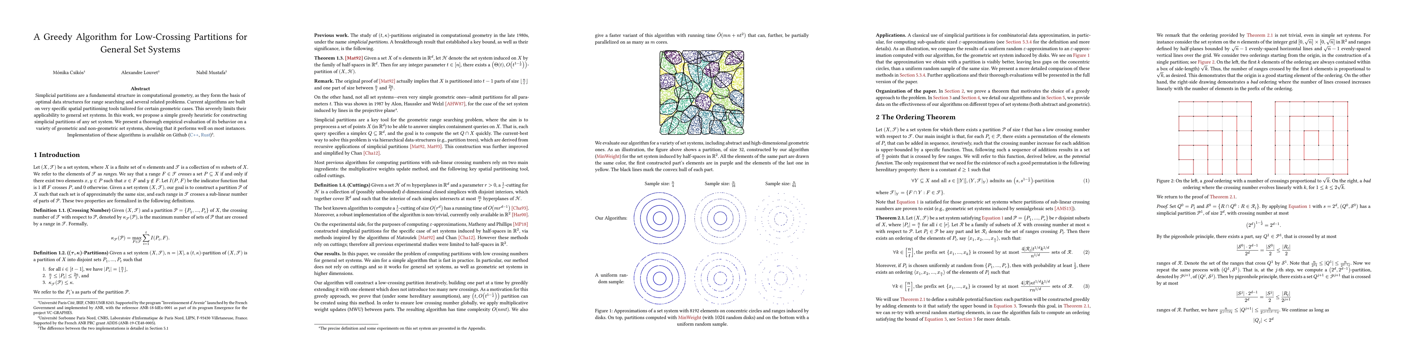 Thumbnail for A Greedy Algorithm for Low-Crossing Partitions for General Set Systems