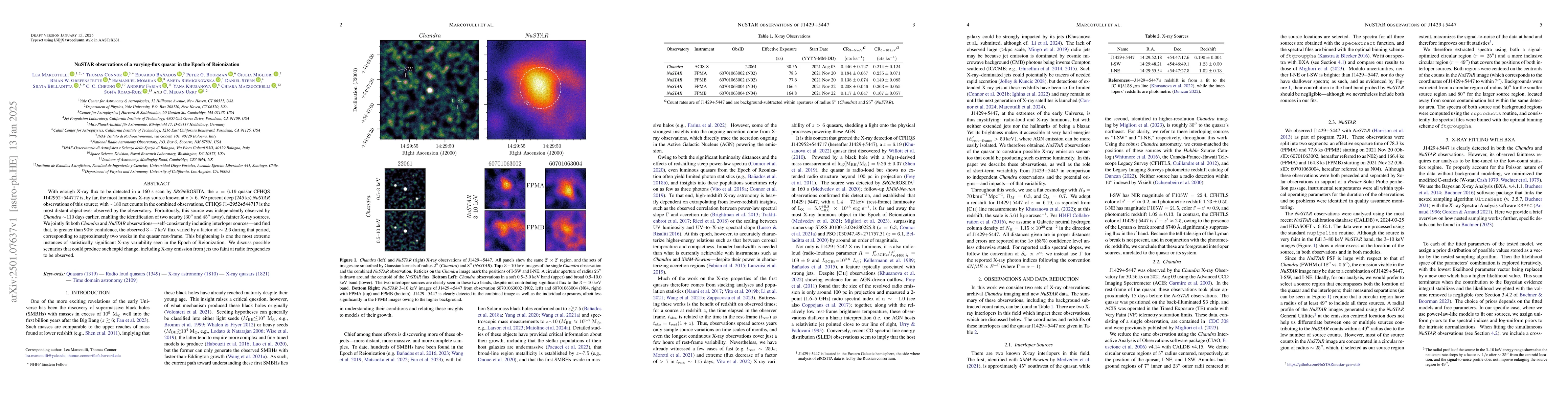 Thumbnail for NuSTAR observations of a varying-flux quasar in the Epoch of
  Reionization