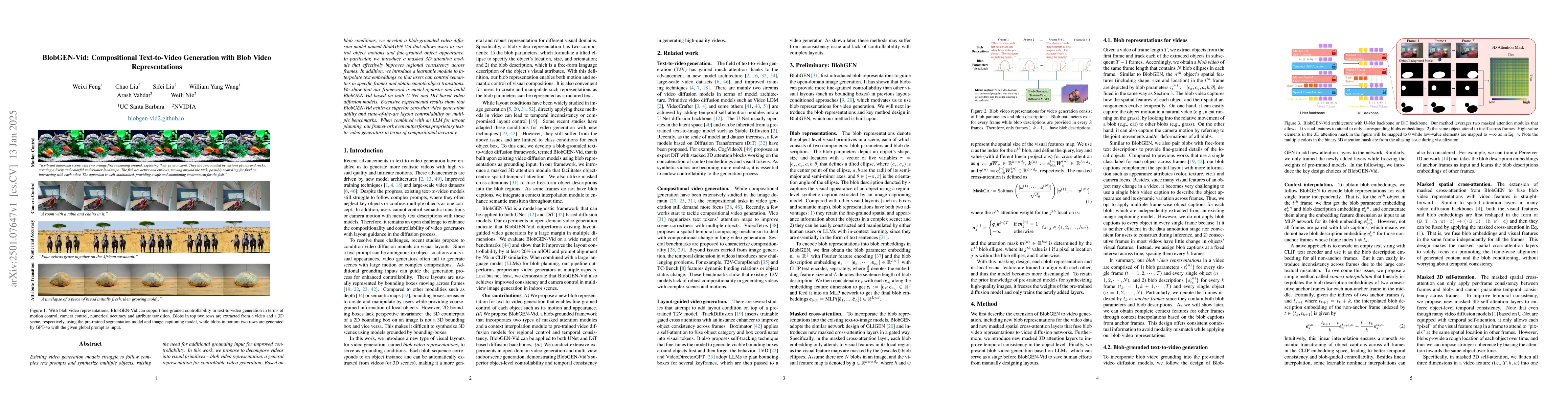 Thumbnail for BlobGEN-Vid: Compositional Text-to-Video Generation with Blob Video
  Representations