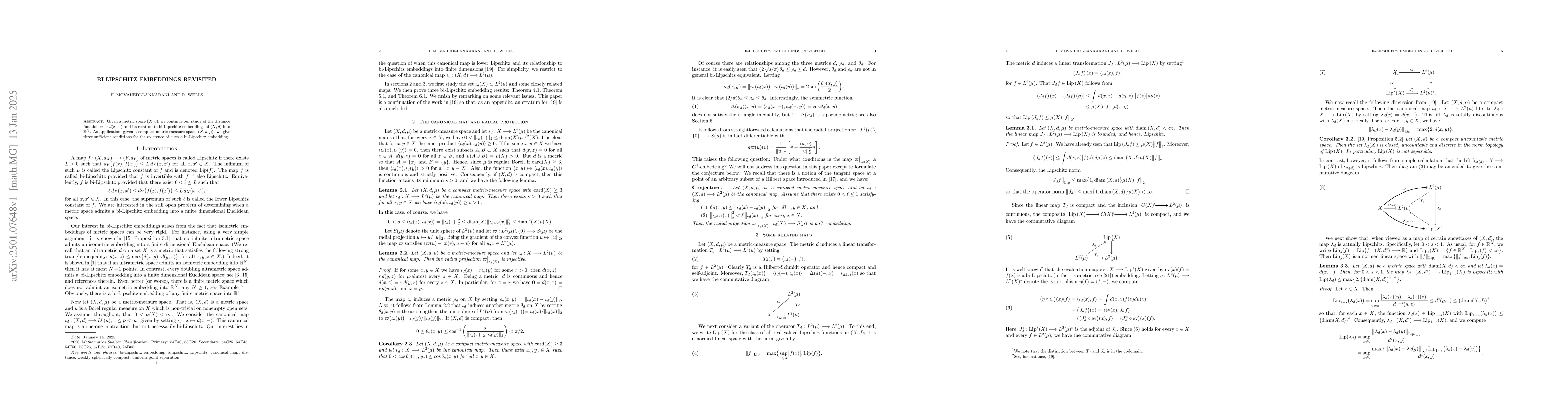 Thumbnail for Bi-Lipschitz embeddings revisited