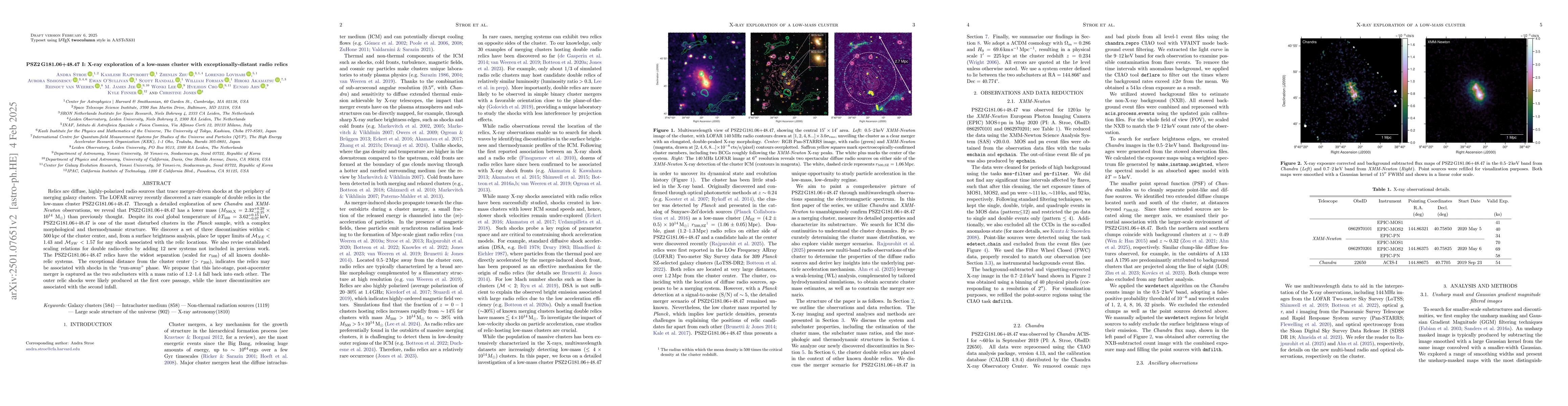 Thumbnail for PSZ2 G181.06+48.47 I: X-ray exploration of a low-mass cluster with
  exceptionally-distant radio relics