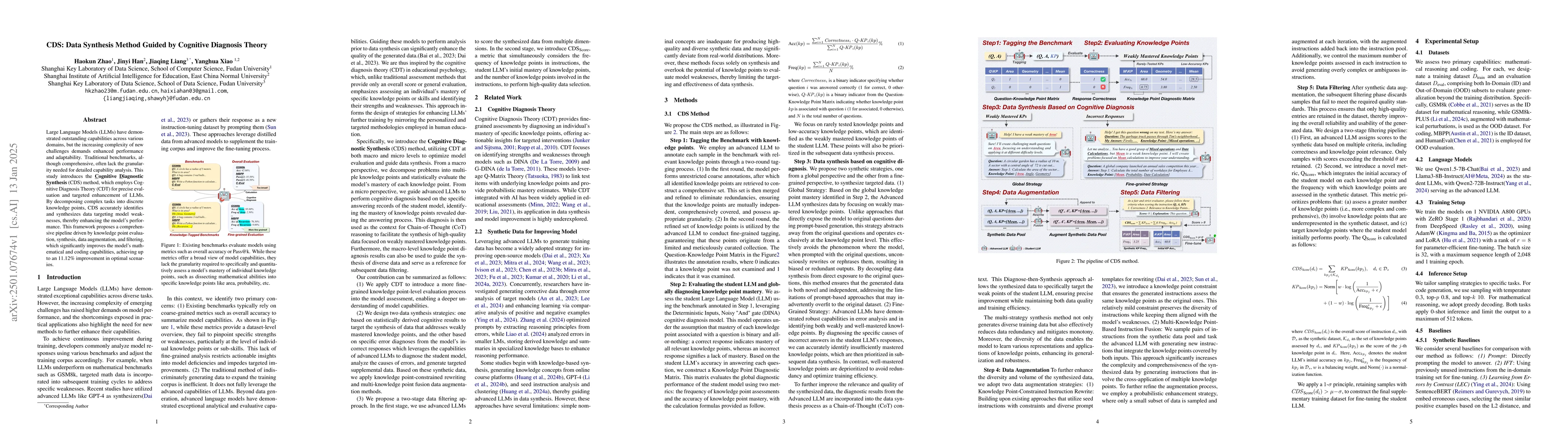 Thumbnail for CDS: Data Synthesis Method Guided by Cognitive Diagnosis Theory