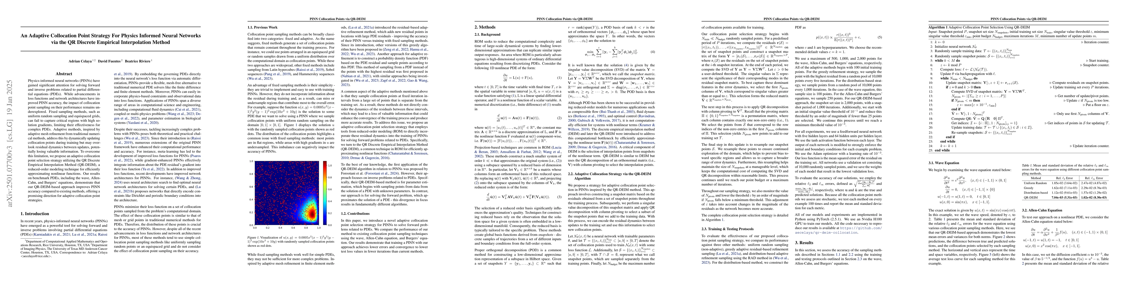 Thumbnail for An Adaptive Collocation Point Strategy For Physics Informed Neural
  Networks via the QR Discrete Empirical Interpolation Method