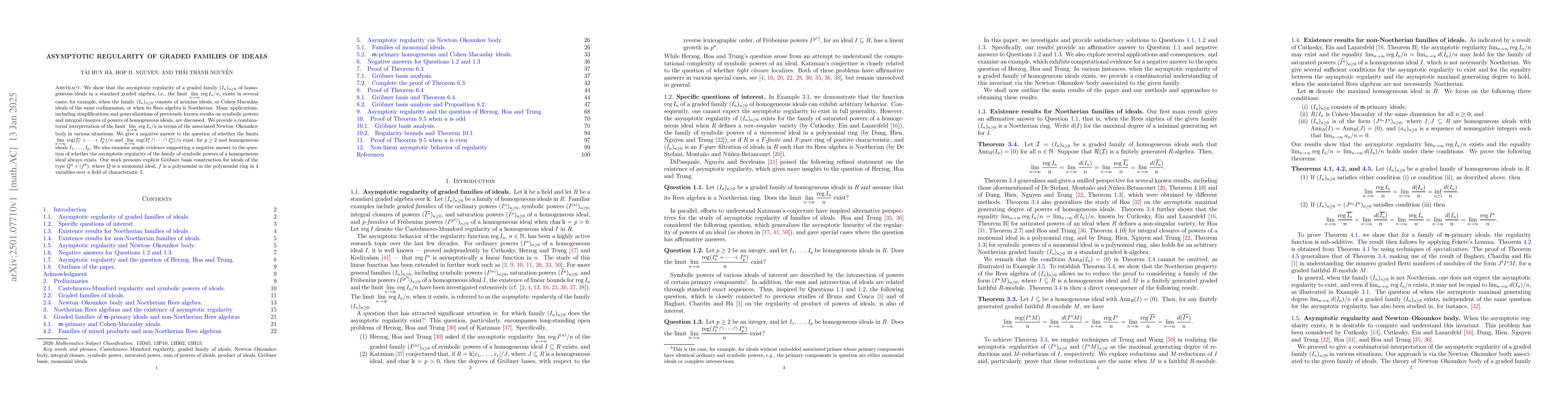 Thumbnail for Asymptotic regularity of graded family of ideals
