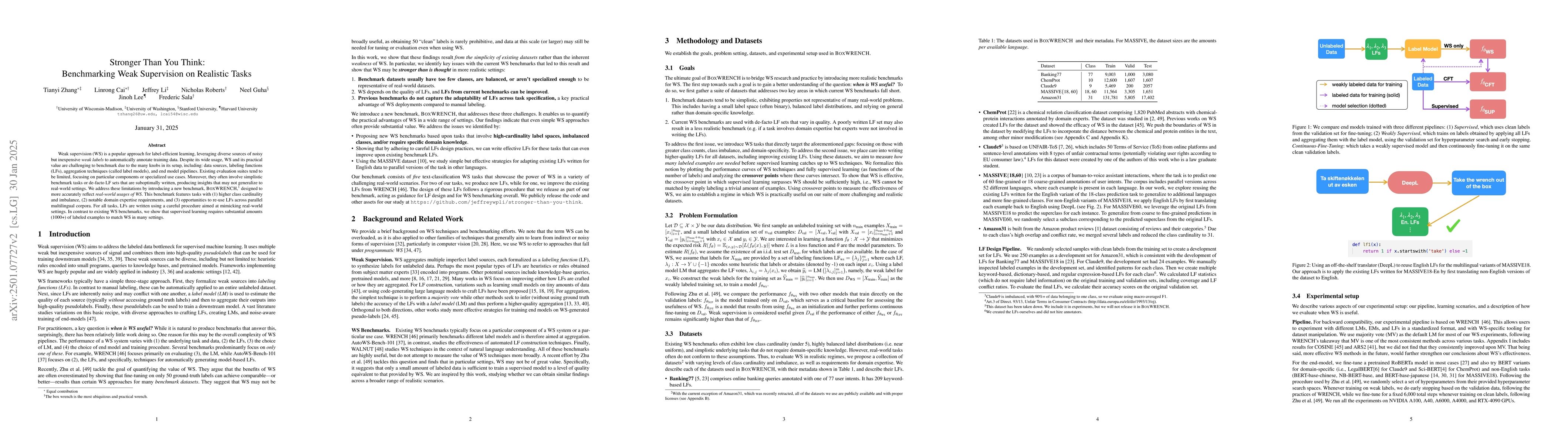 Thumbnail for Stronger Than You Think: Benchmarking Weak Supervision on Realistic
  Tasks