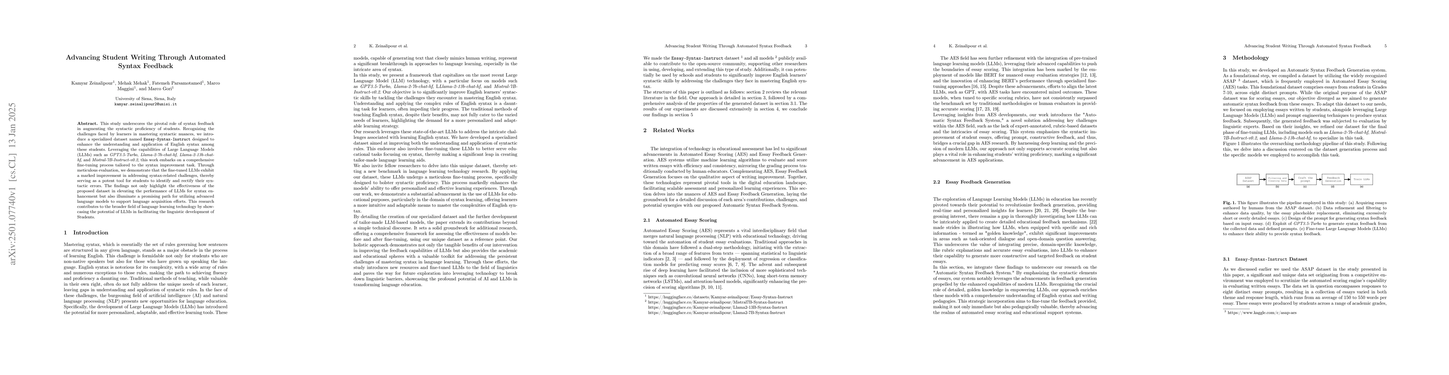 Thumbnail for Advancing Student Writing Through Automated Syntax Feedback