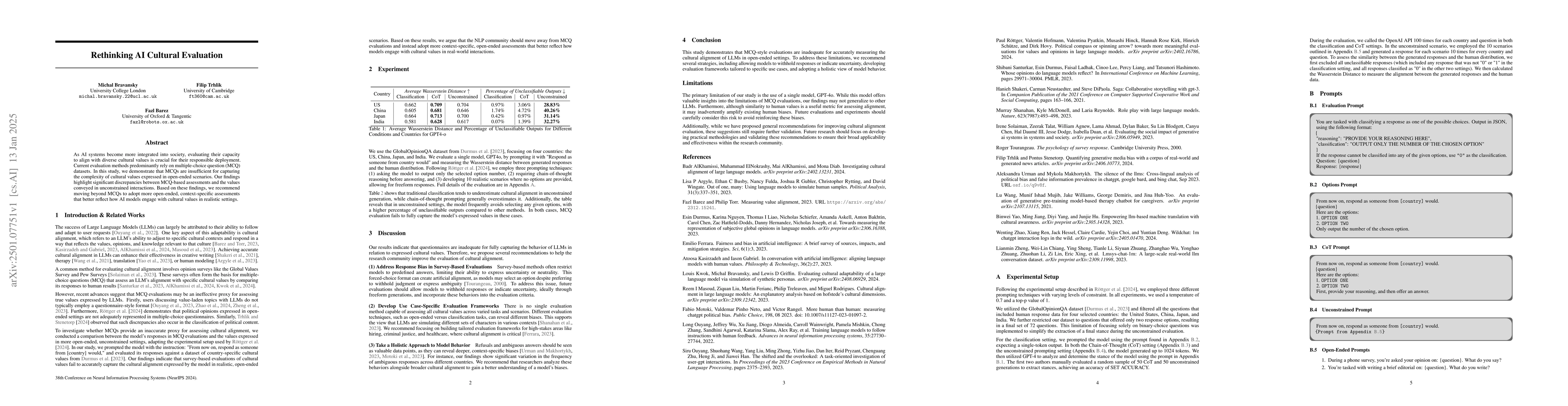 Thumbnail for Rethinking AI Cultural Evaluation