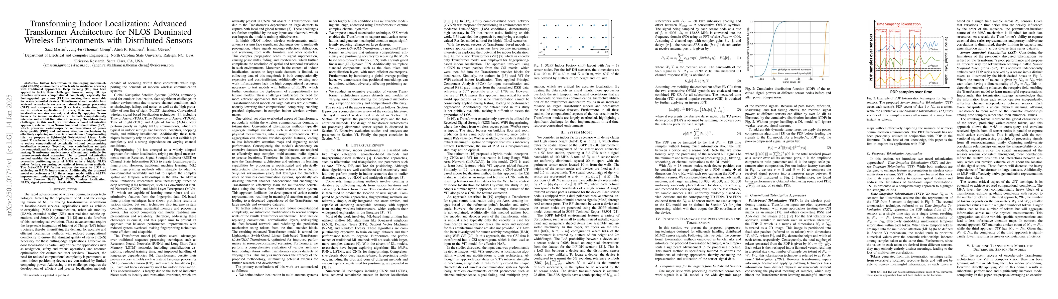 Thumbnail for Transforming Indoor Localization: Advanced Transformer Architecture for
  NLOS Dominated Wireless Environments with Distributed Sensors
