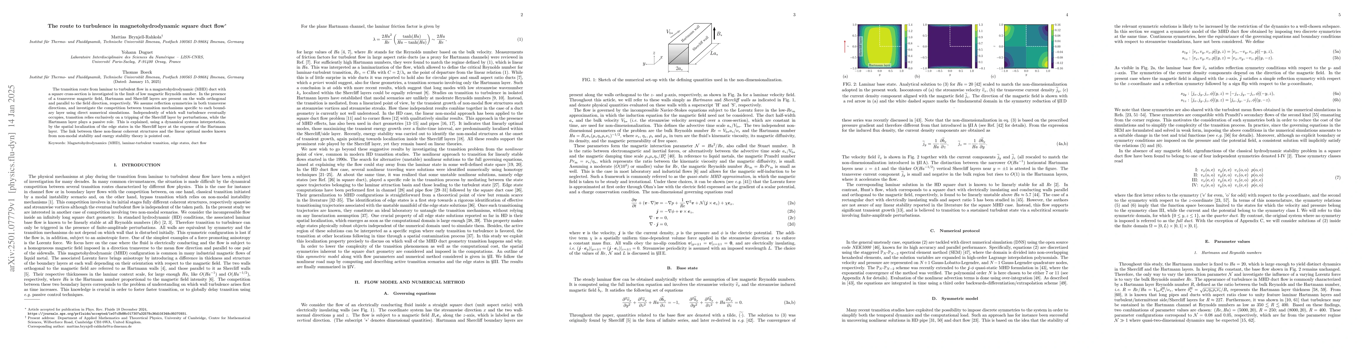 Thumbnail for The route to turbulence in magnetohydrodynamic square duct flow