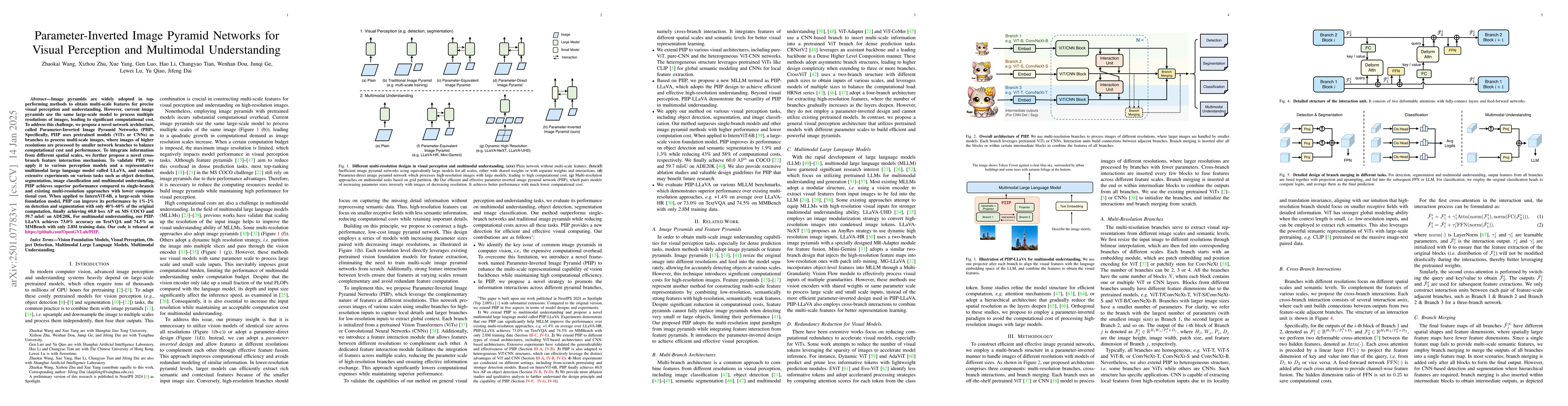 Thumbnail for Parameter-Inverted Image Pyramid Networks for Visual Perception and
  Multimodal Understanding