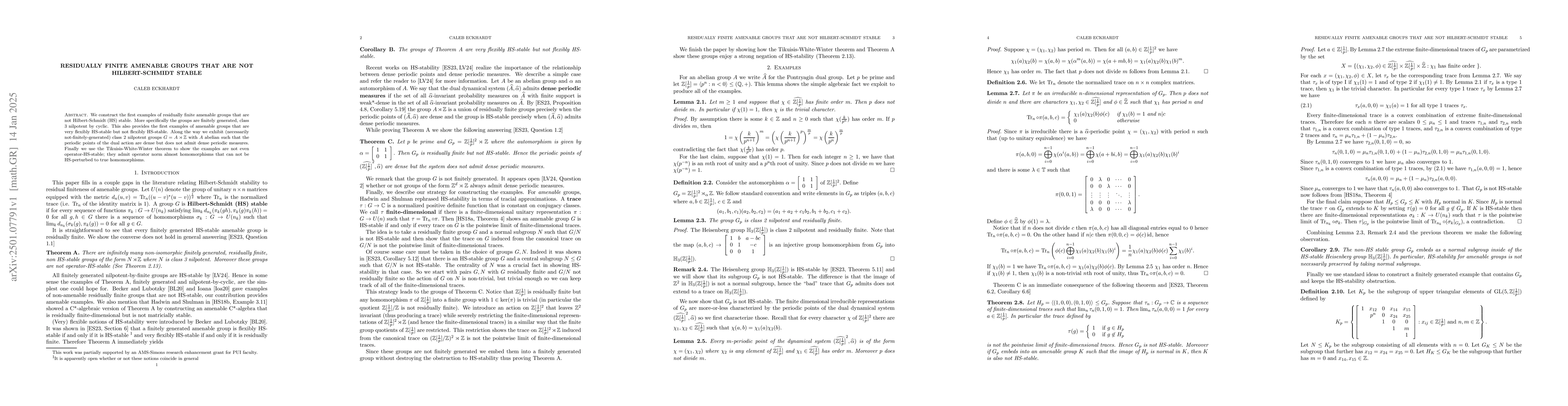 Thumbnail for Residually finite amenable groups that are not Hilbert-Schmidt stable