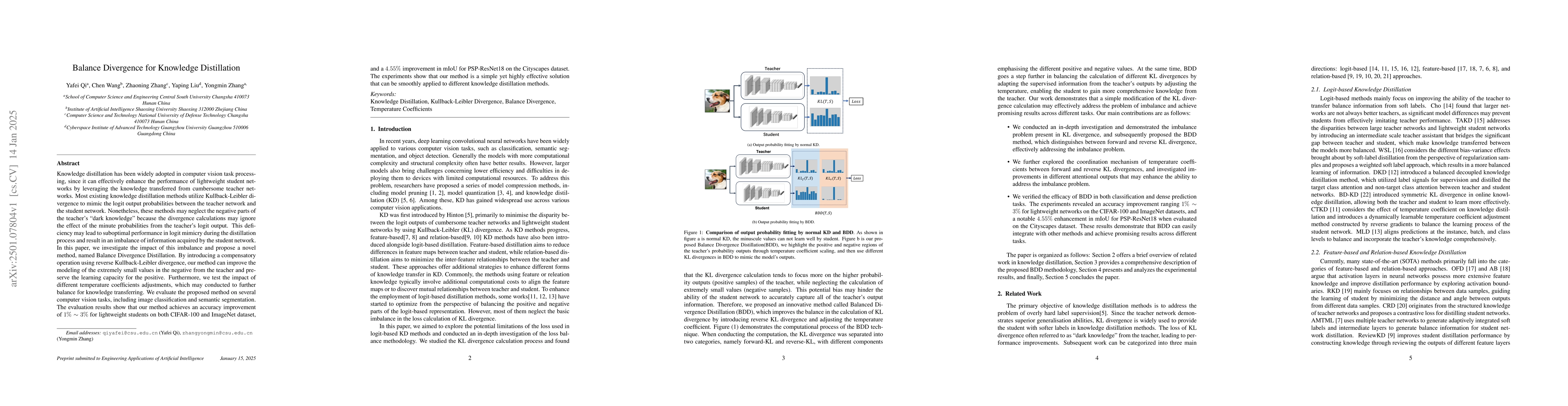 Thumbnail for Balance Divergence for Knowledge Distillation