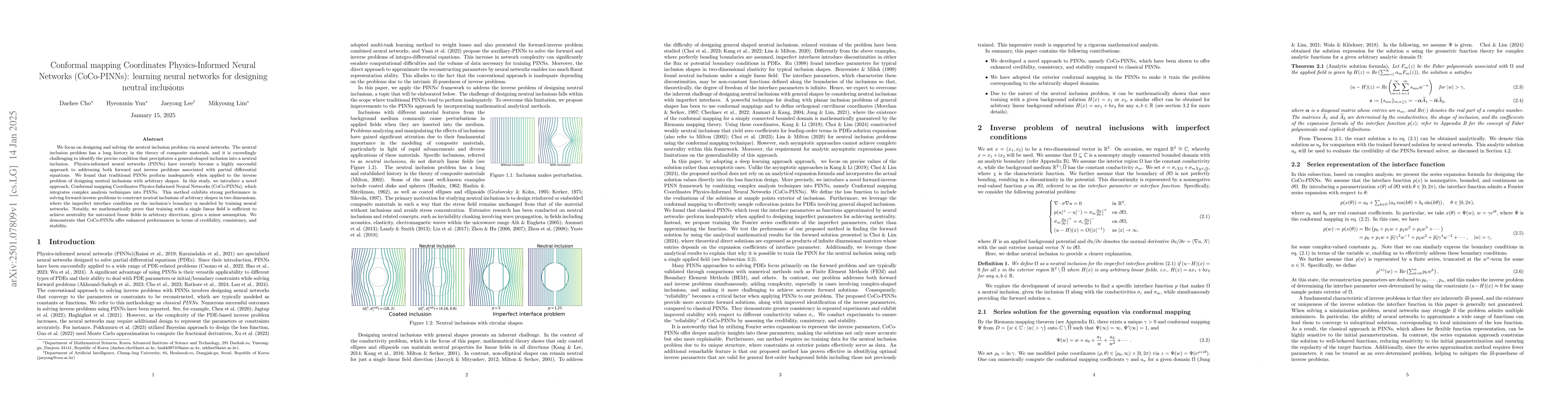 Thumbnail for Conformal mapping Coordinates Physics-Informed Neural Networks
  (CoCo-PINNs): learning neural networks for designing neutral inclusions