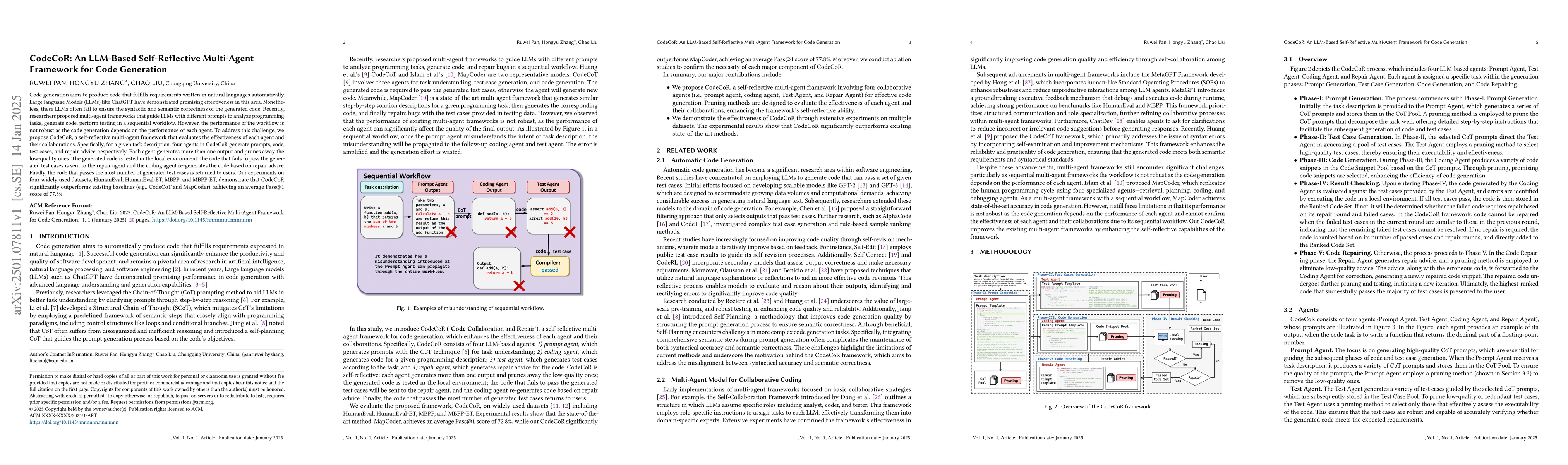 Thumbnail for CodeCoR: An LLM-Based Self-Reflective Multi-Agent Framework for Code
  Generation