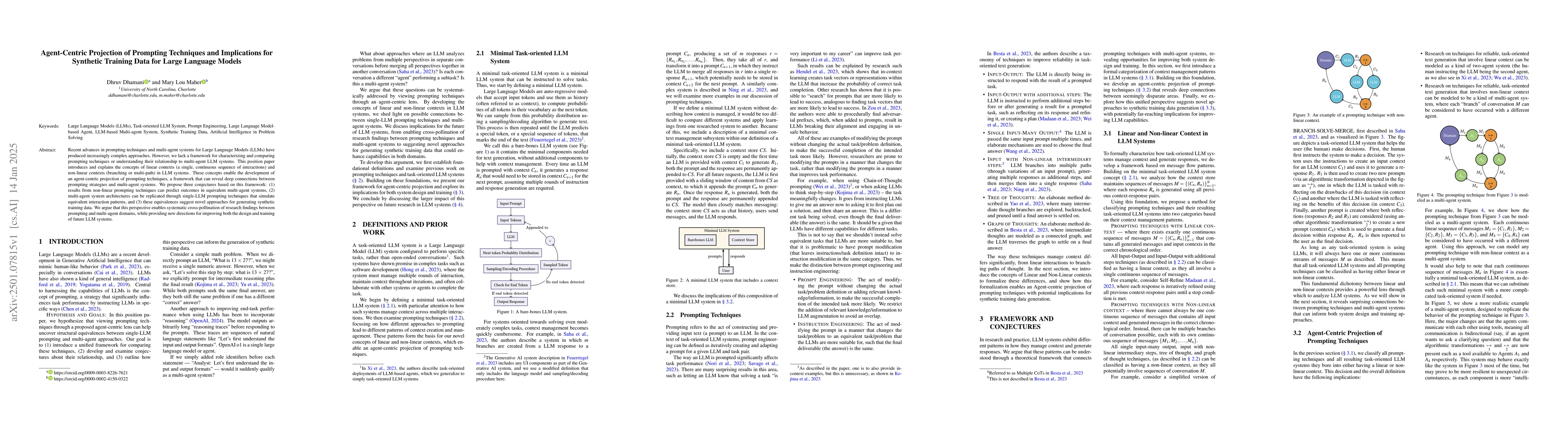 Thumbnail for Agent-Centric Projection of Prompting Techniques and Implications for
  Synthetic Training Data for Large Language Models