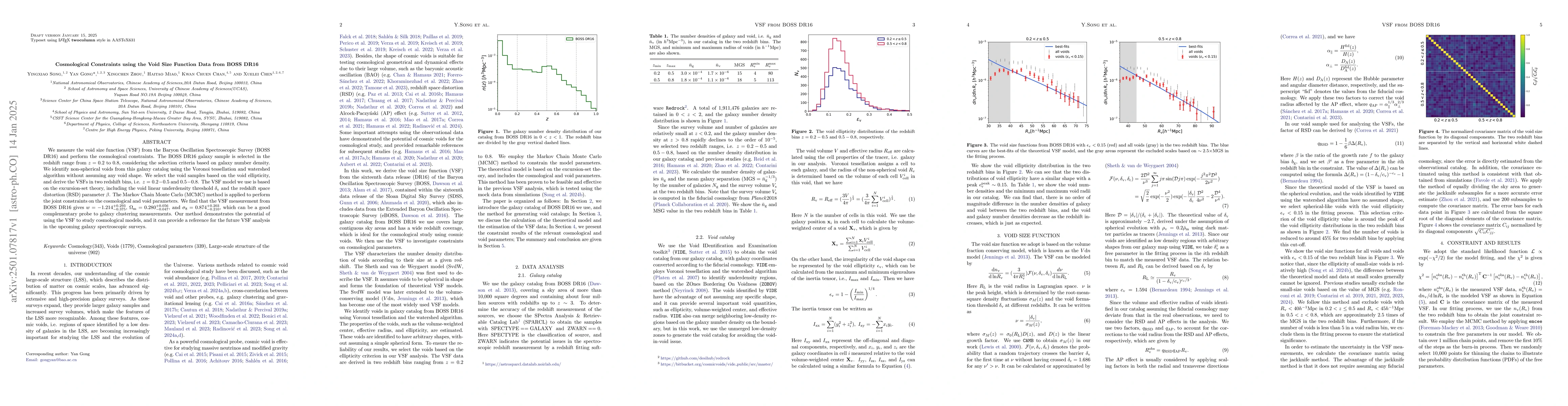 Thumbnail for Cosmological Constraints using the Void Size Function Data from BOSS
  DR16