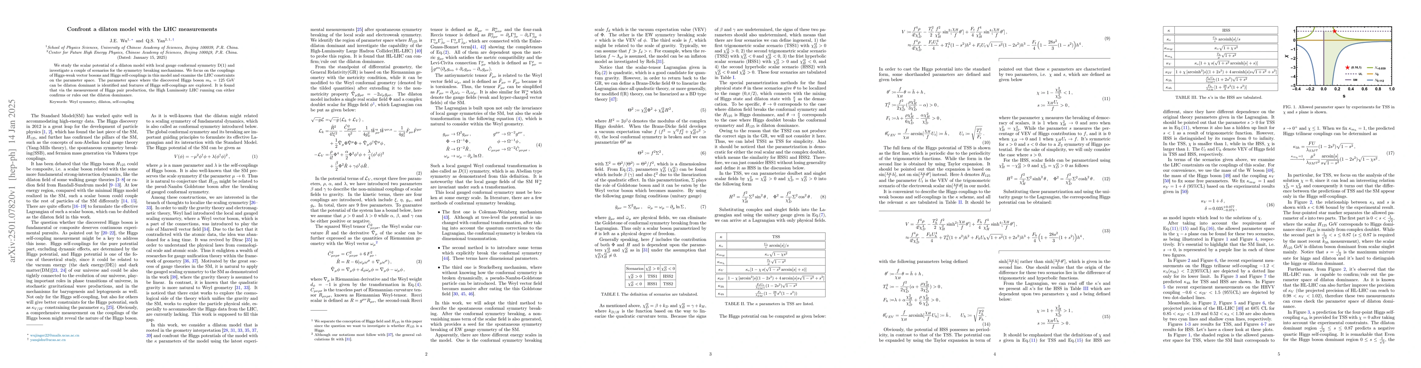Thumbnail for Confront a dilaton model with the LHC measurements