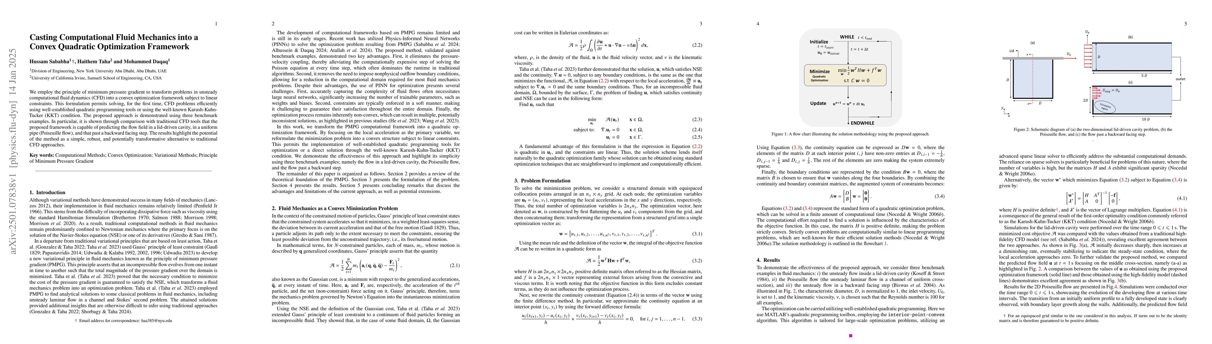 Thumbnail for Casting Computational Fluid Mechanics into a Convex Quadratic
  Optimization Framework