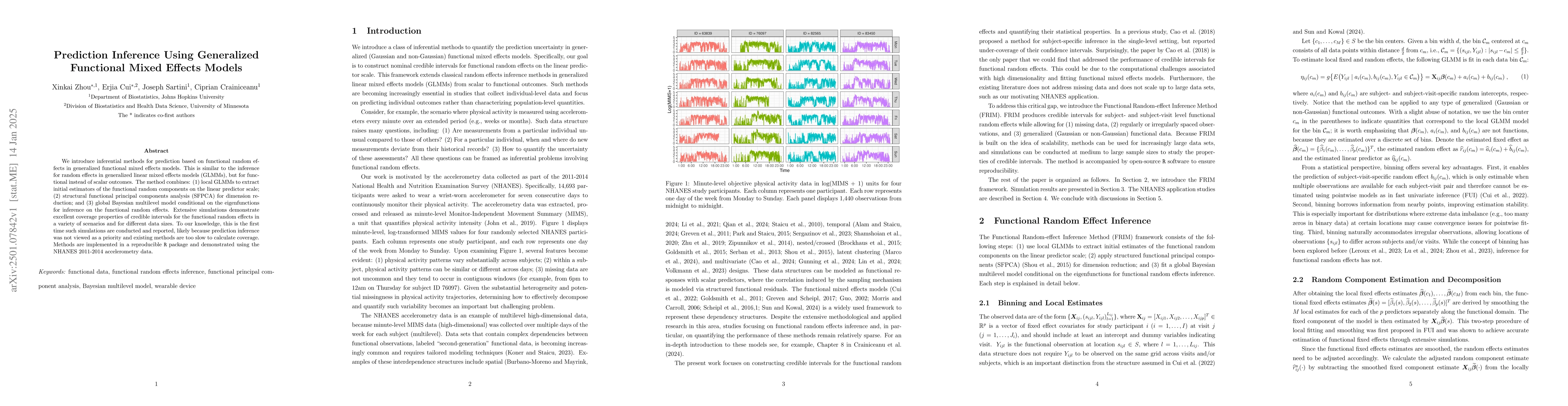 Thumbnail for Prediction Inference Using Generalized Functional Mixed Effects Models