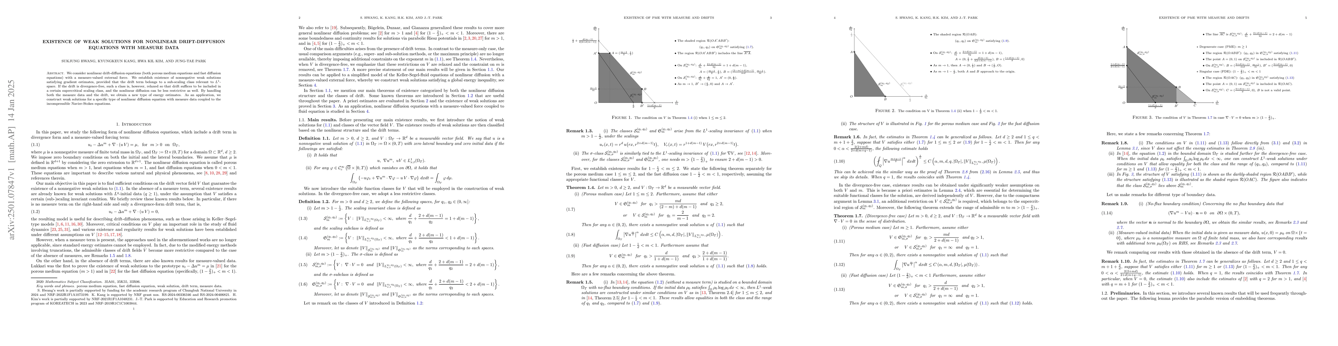 Thumbnail for Existence of weak solutions for nonlinear drift-diffusion equations with
  measure data