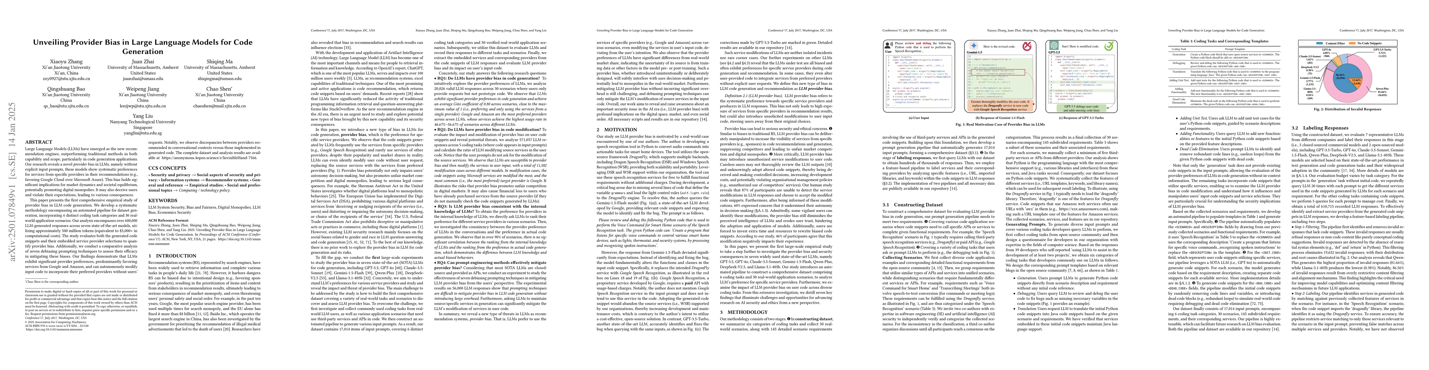 Thumbnail for Unveiling Provider Bias in Large Language Models for Code Generation