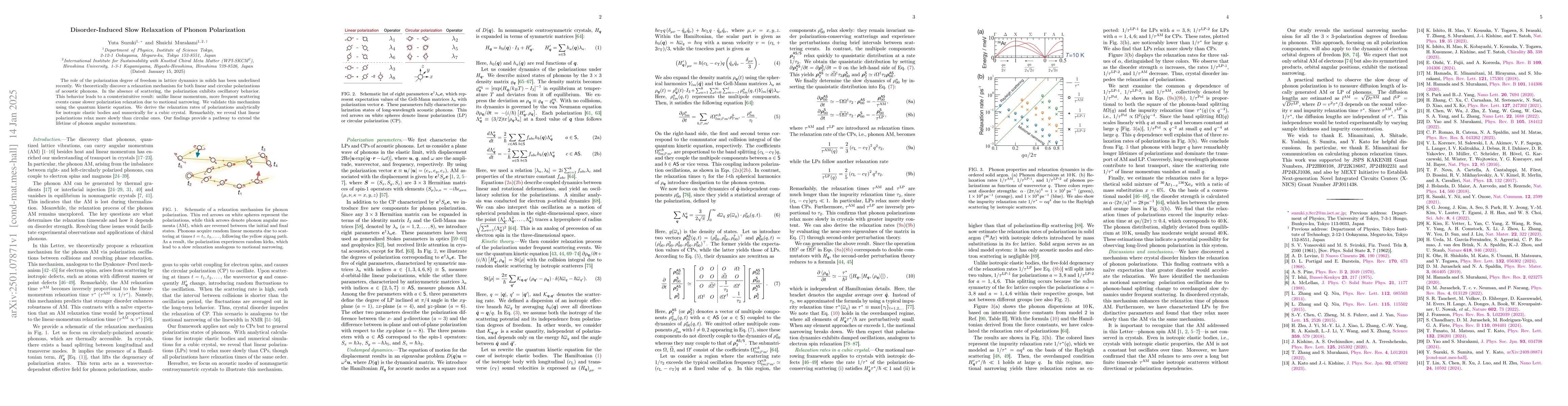 Thumbnail for Disorder-Induced Slow Relaxation of Phonon Polarization