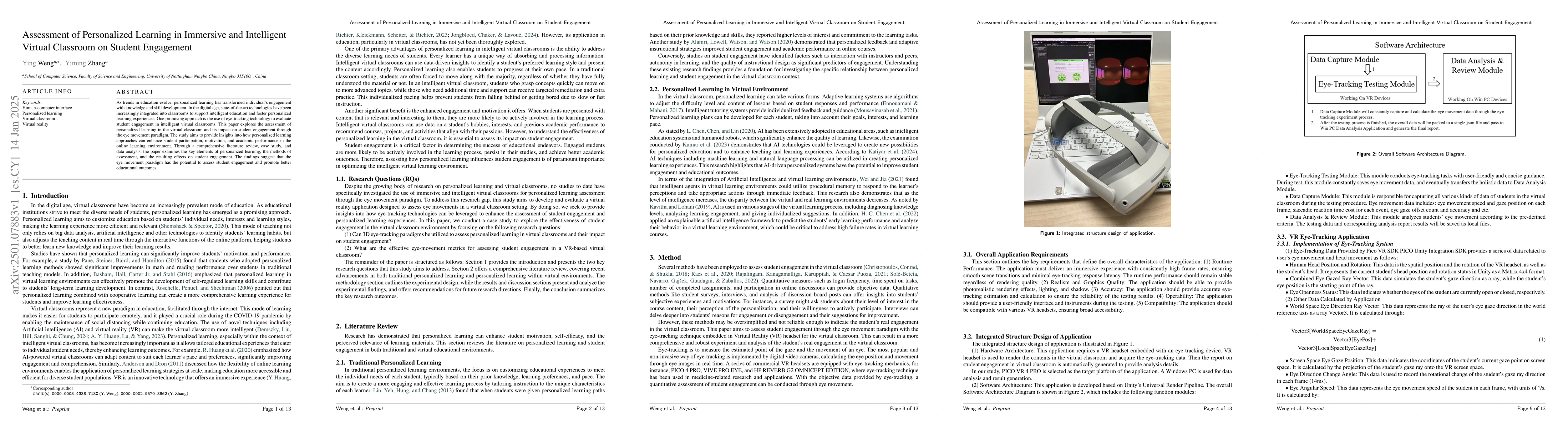 Thumbnail for Assessment of Personalized Learning in Immersive and Intelligent Virtual
  Classroom on Student Engagement