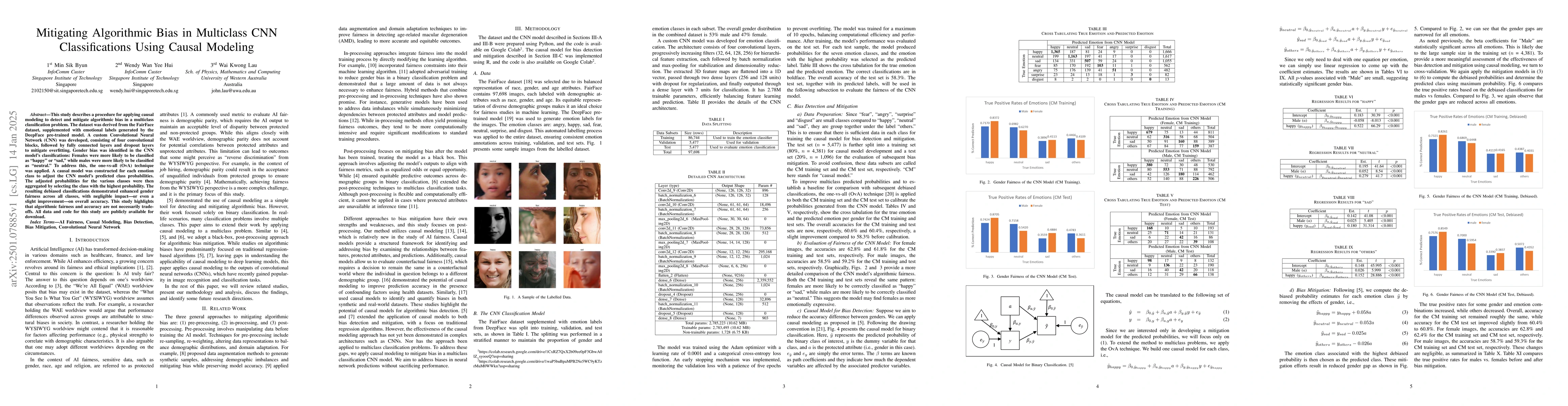 Thumbnail for Mitigating Algorithmic Bias in Multiclass CNN Classifications Using
  Causal Modeling