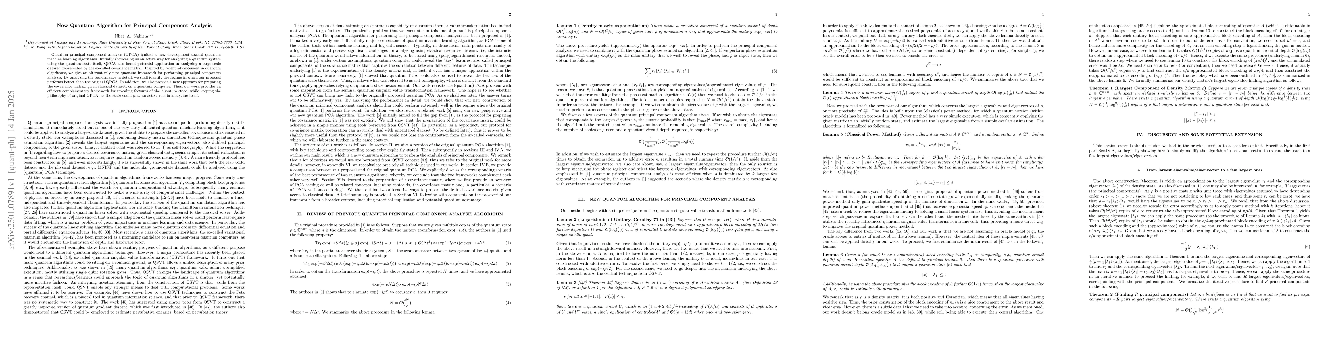 Thumbnail for New Quantum Algorithm for Principal Component Analysis