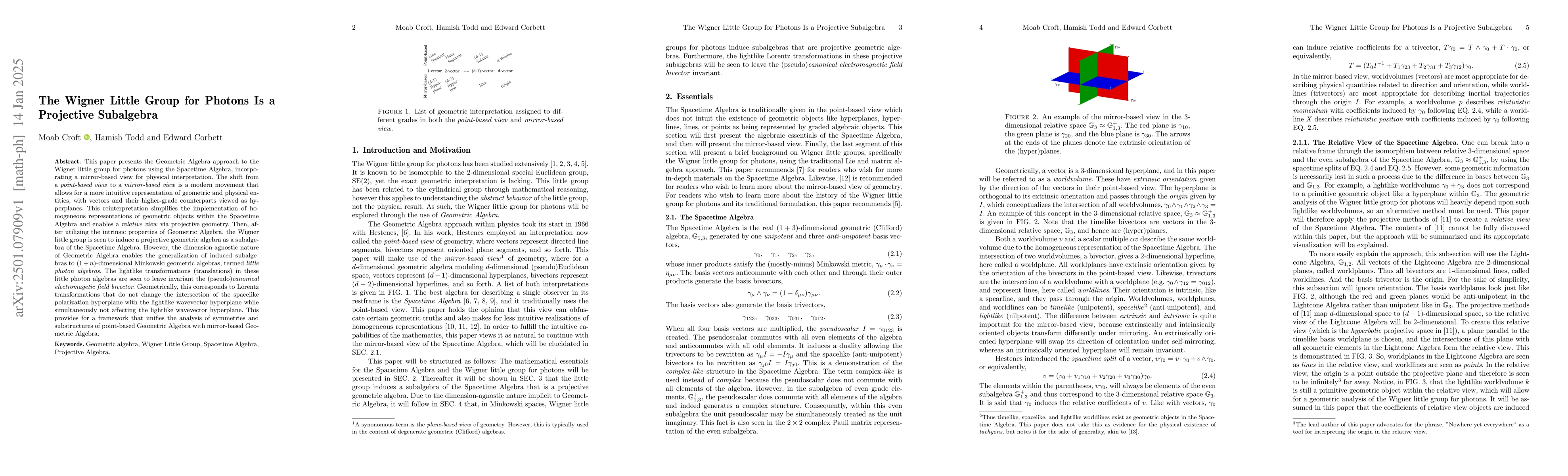 Thumbnail for The Wigner Little Group for Photons Is a Projective Subalgebra