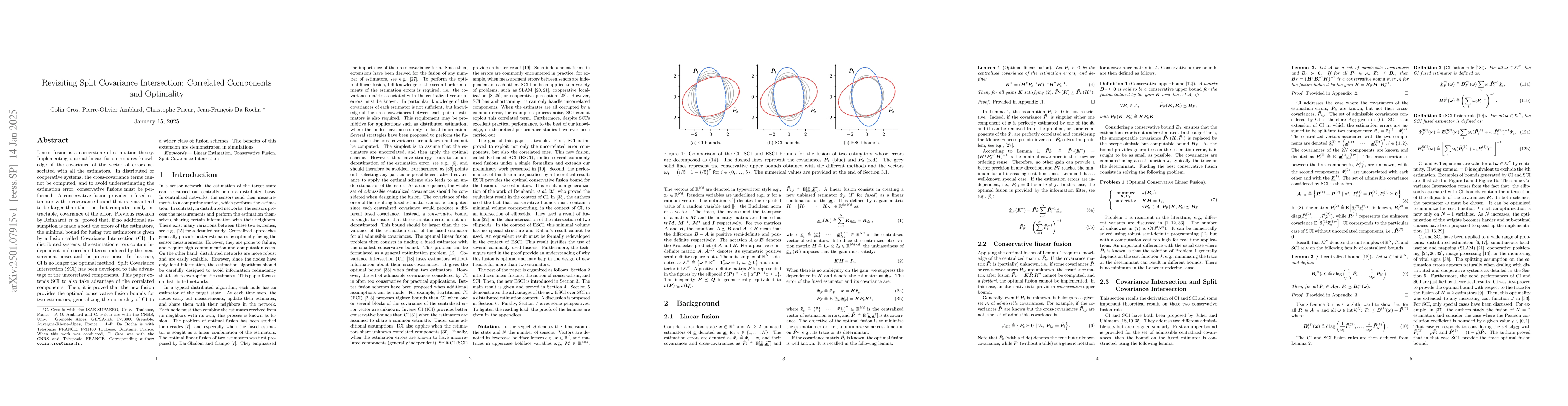 Thumbnail for Revisiting Split Covariance Intersection: Correlated Components and
  Optimality
