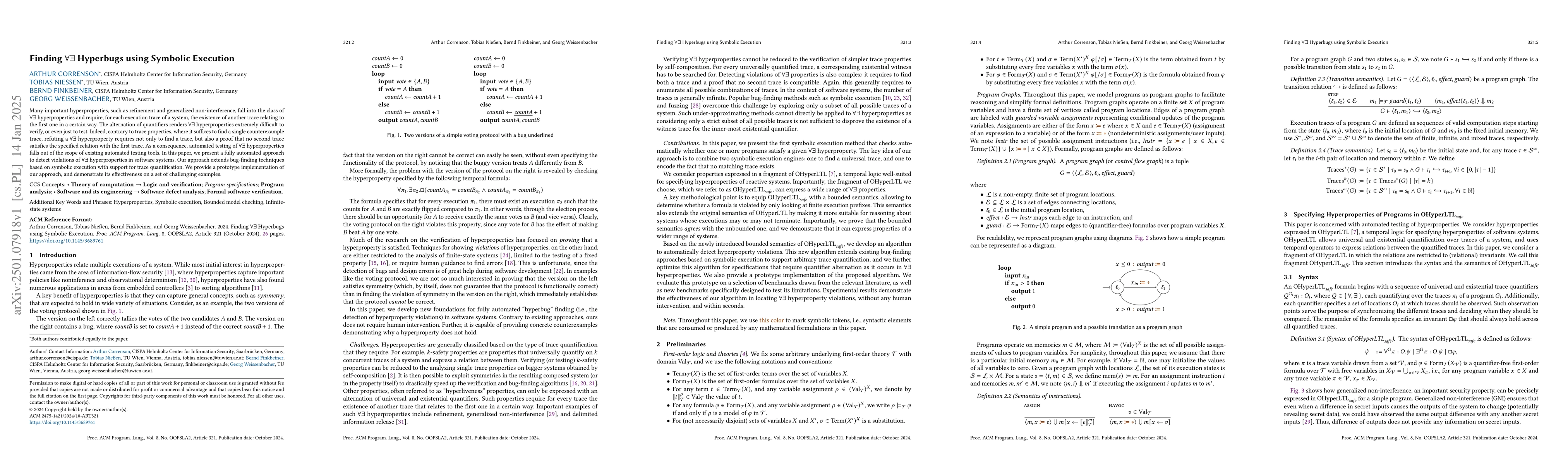 Thumbnail for Finding $\forall\exists$ Hyperbugs using Symbolic Execution