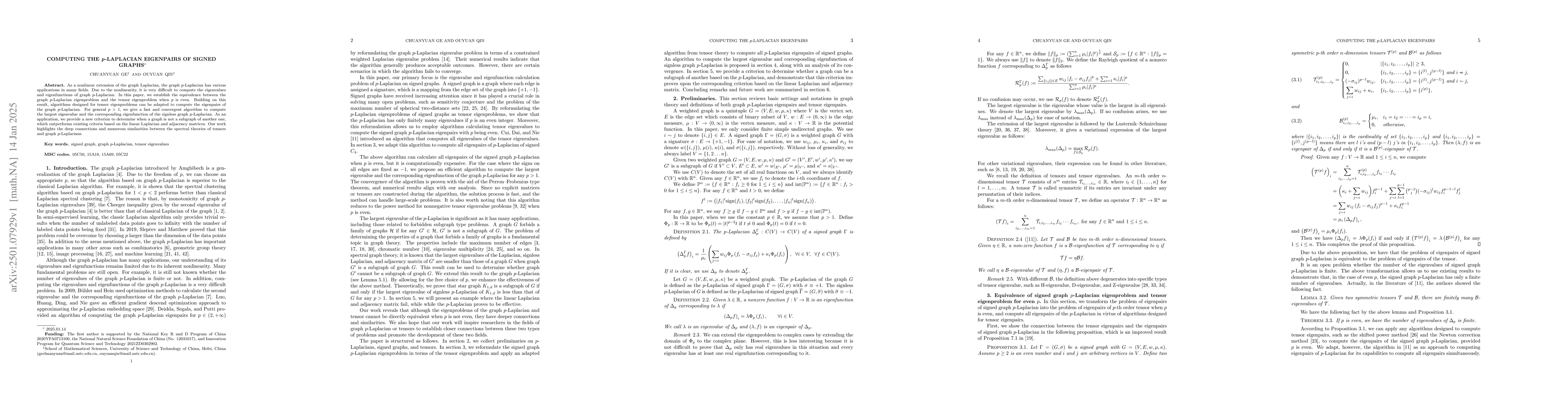 Thumbnail for Computing the $p$-Laplacian eigenpairs of signed graphs