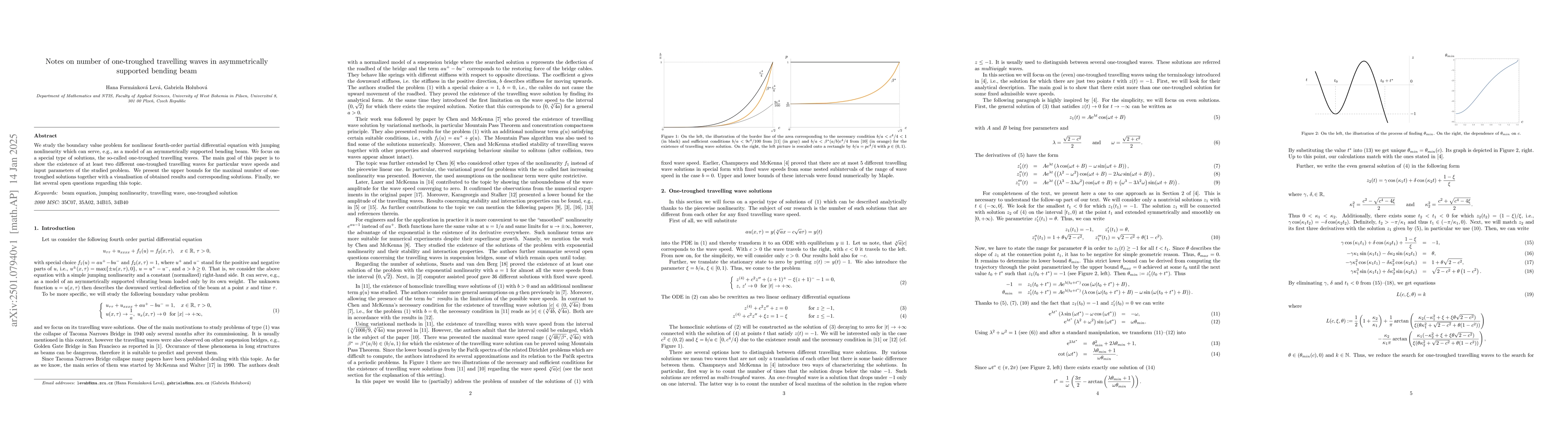 Thumbnail for Notes on number of one-troughed travelling waves in asymmetrically
  supported bending beam