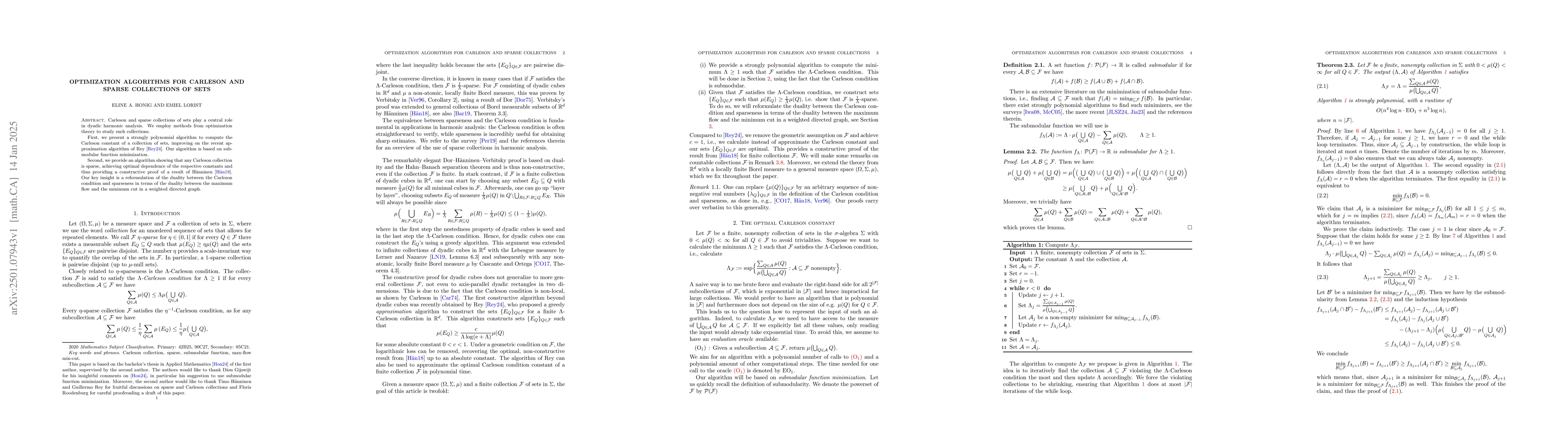 Thumbnail for Optimization algorithms for Carleson and sparse collections of sets