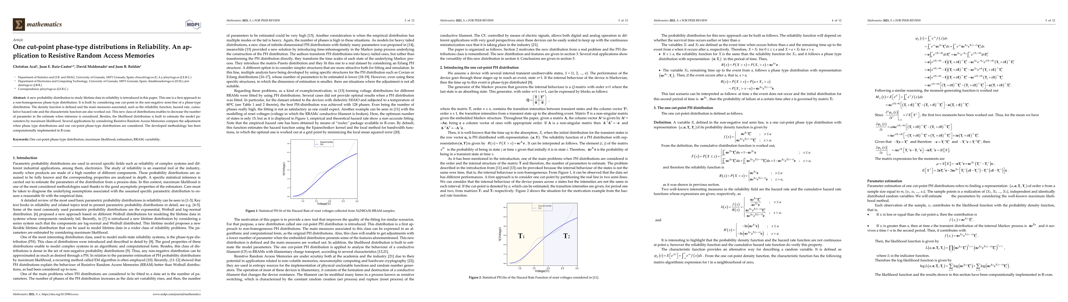 Thumbnail for One cut-point phase-type distributions in Reliability. An application to
  Resistive Random Access Memories