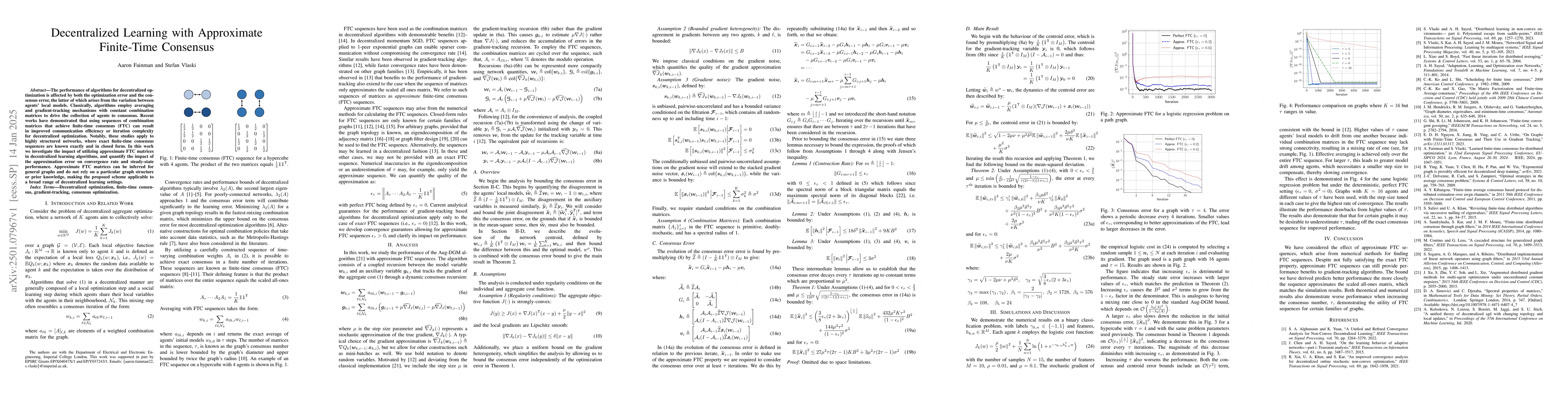 Thumbnail for Decentralized Learning with Approximate Finite-Time Consensus