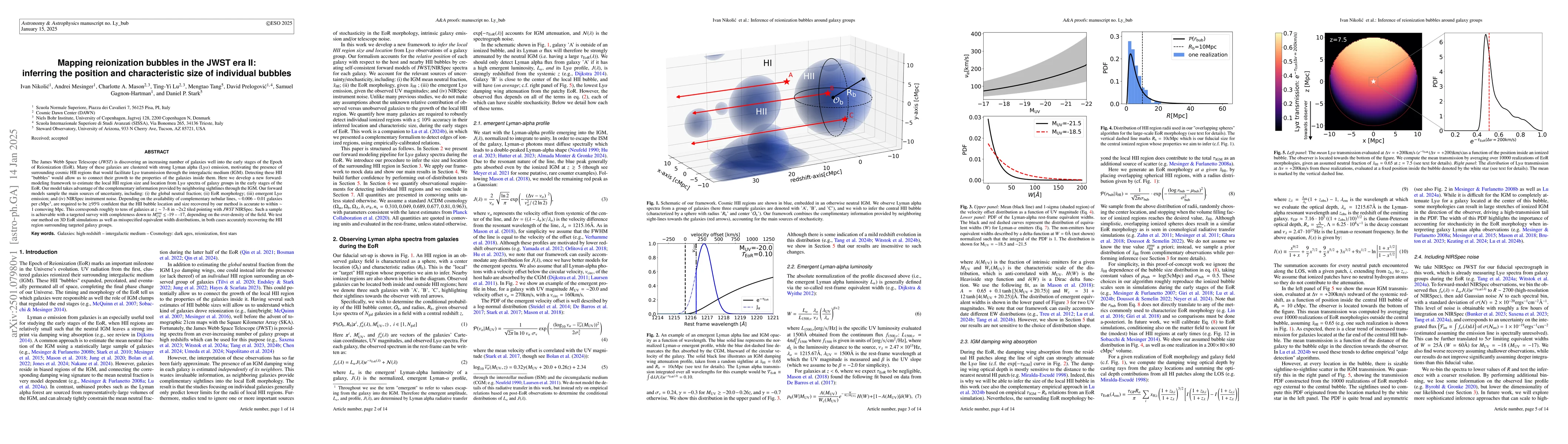 Thumbnail for Mapping reionization bubbles in the JWST era II: inferring the position
  and characteristic size of individual bubbles